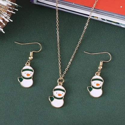 Cute Christmas Tree Santa Claus Christmas Socks Alloy Earrings Necklace