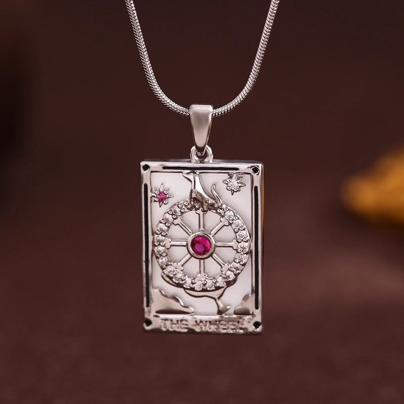 Vintage Style Minimalist Sun Moon Titanium Steel Copper Plating Pendant Necklace