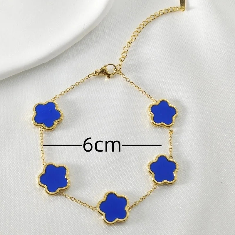 Elegant Minimalist Commute Flower 304 Stainless Steel Bracelets In Bulk