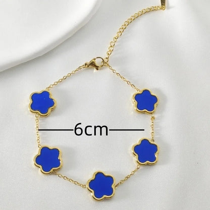 Elegant Minimalist Commute Flower 304 Stainless Steel Bracelets In Bulk