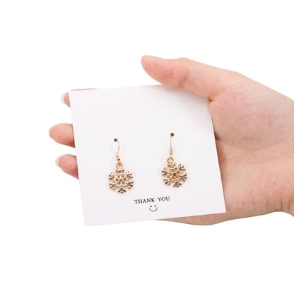 Fashion Christmas Tree Snowflake Elk Silver Plated Enamel Women's Earrings 1 Pair