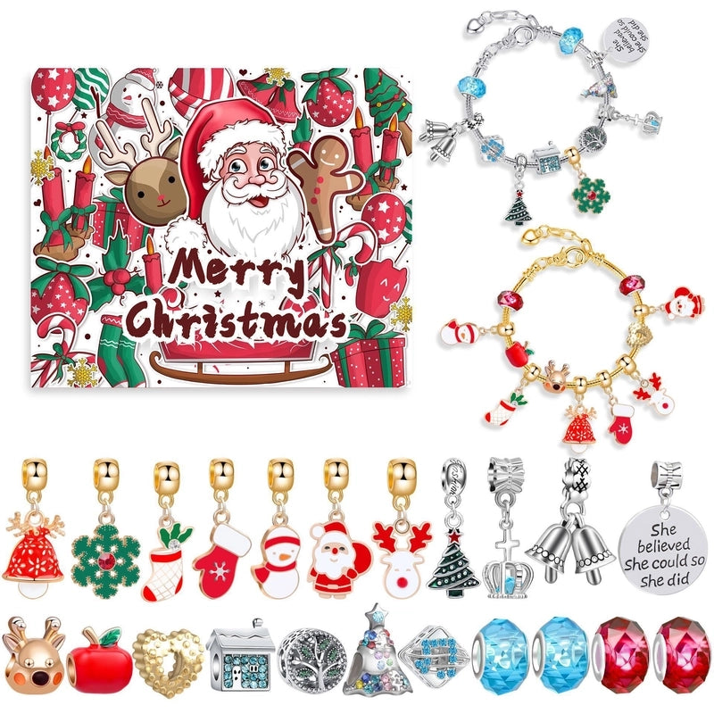 1 Set Zinc Alloy Christmas Tree Santa Claus Snowman Advent Calendar Jewelry Accessories