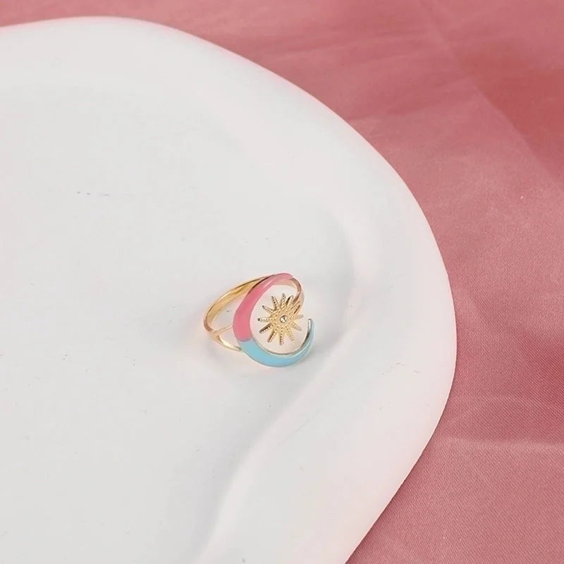 Classic Style Flower 304 Stainless Steel Rhinestones Inlay Open Rings