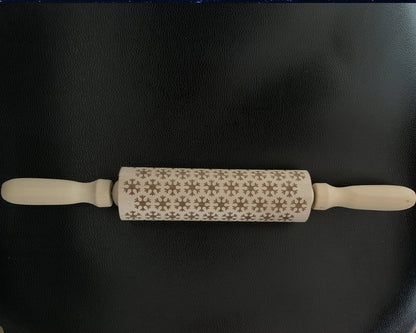 Christmas Cute Christmas Tree Snowflake Elk Wood Rolling Pin 1 Piece