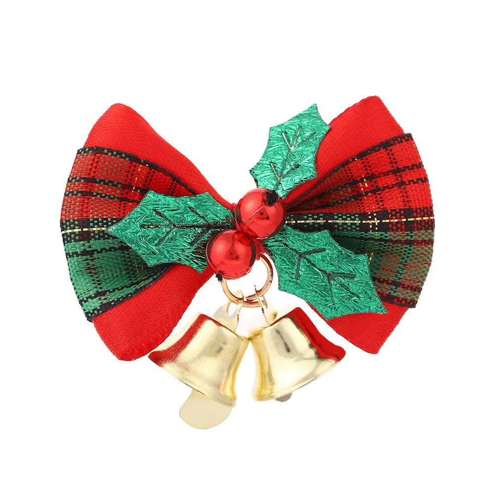 10 Pieces New Year Gift Set Handmade Double Bells Bowknot Christmas Tree Diy Home Living Pet Supplies