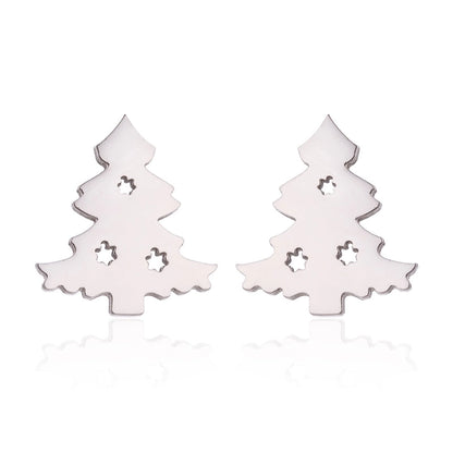 1 Pair Fashion Christmas Tree 304 Stainless Steel 18K Gold Plated Ear Studs