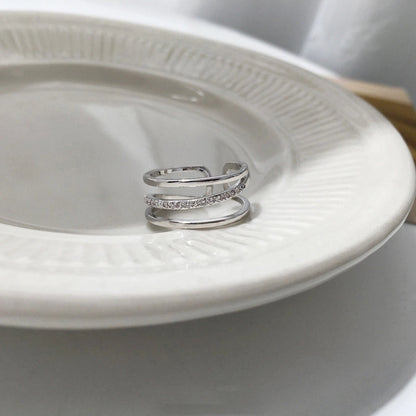 Minimalist Butterfly Copper Butterfly Inlay Zircon Open Ring