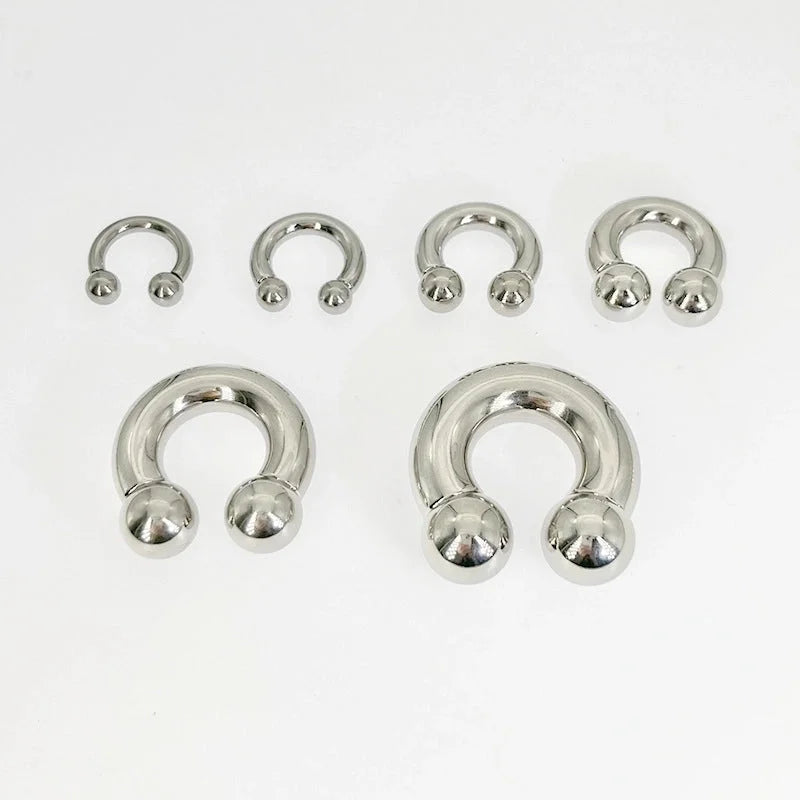 Stainless Steel U-Shaped Horseshoe Large Size Inner And Outer Teeth Earrings Nose Ring Breast Ring Auricle Punk Genital