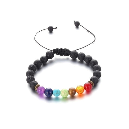 Minimalist Round Alloy Natural Stone Polyester Woven Chain Bracelets In Bulk