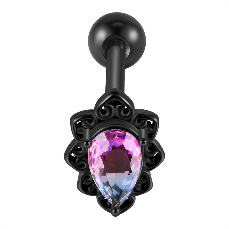 1 Piece Tongue Rings Casual Elegant Vacation Leaf Water Droplets Butterfly 304 Stainless Steel Plating Zircon 18K Gold Plated Tongue Rings