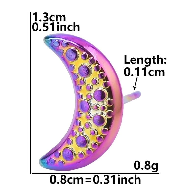 1 Pair Minimalist Round Star Plating 304 Stainless Steel 18K Gold Plated Ear Studs