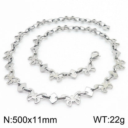 Minimalist Butterfly 304 Stainless Steel 18K Gold Plated Bracelets Necklace