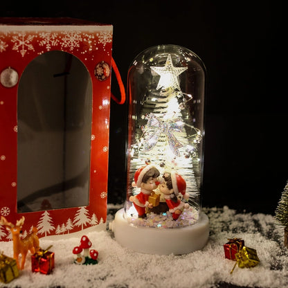 Christmas Minimalist Classic Style Christmas Tree Santa Claus Glass Daily Festival Ornaments Decorations Table Decoration