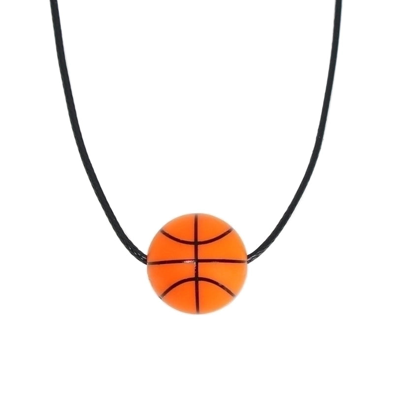 Jewelry Minimalist Basketball 304 Stainless Steel Silica Gel Pendant Necklace