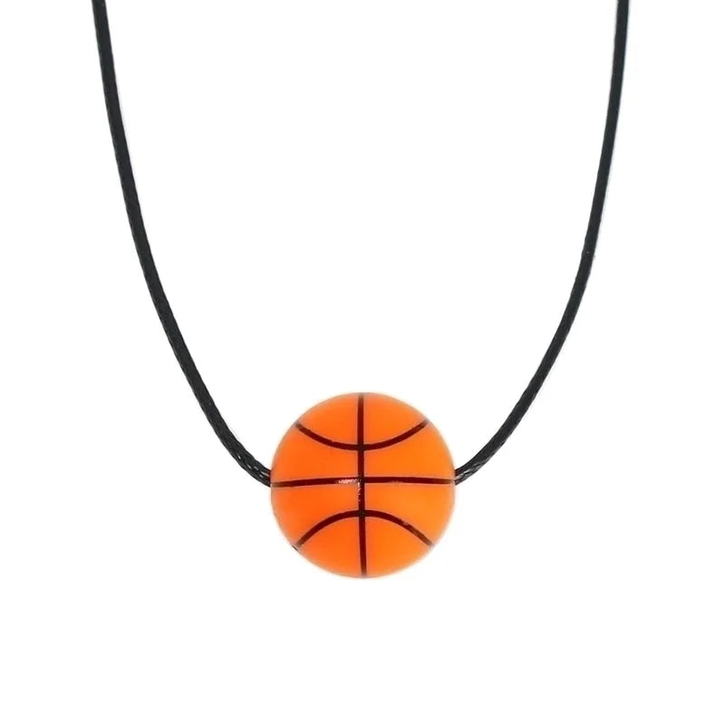 Jewelry Minimalist Basketball 304 Stainless Steel Silica Gel Pendant Necklace