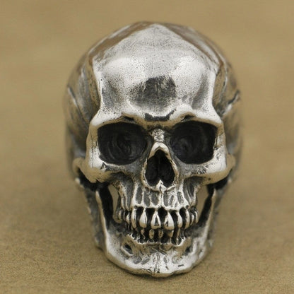 Halloween New Skull Ring Vintage Crack Ghost Ring Rock Set Ruby Men's Ring