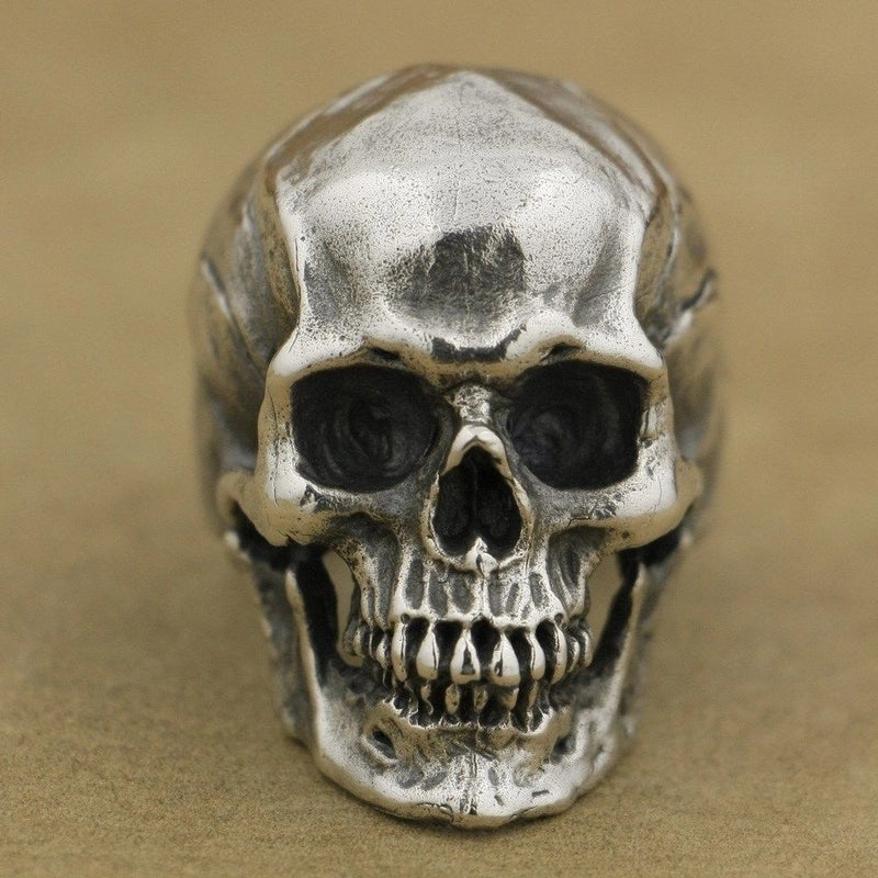 Halloween New Skull Ring Vintage Crack Ghost Ring Rock Set Ruby Men's Ring