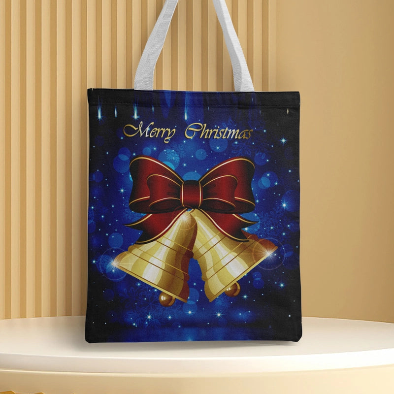 Christmas Unisex Polyester Christmas House Christmas Tree Santa Claus Cute Square Open Handbag