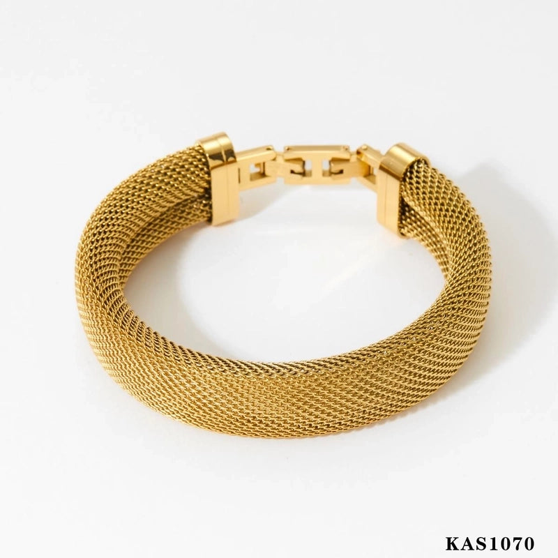 3 Pieces Modern Style Solid Color 304 Stainless Steel 16K Gold Plated White Gold Plated Gold Plated Bangle In Bulk