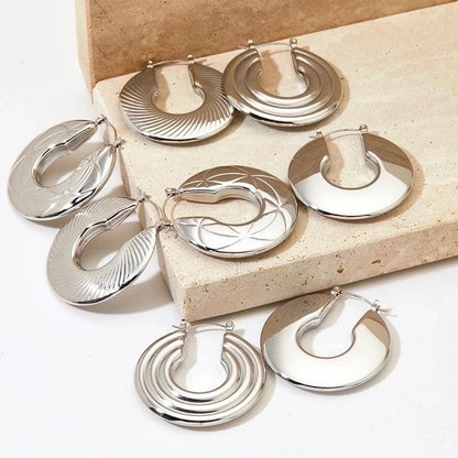 1 Pair Modern Style Minimalist Classic Style U Shape Plating 304 Stainless Steel 16K Gold Plated White Gold Plated Gold Plated Earrings