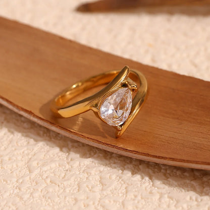 Fashion Creative Circle Geometric Stainless Steel 18K Gold Plated Rings