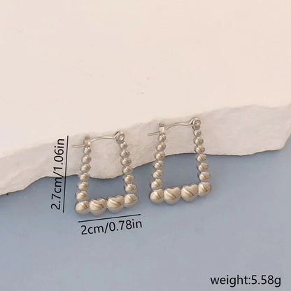 1 Pair Minimalist Round Square Heart Shape 304 Stainless Steel Earrings