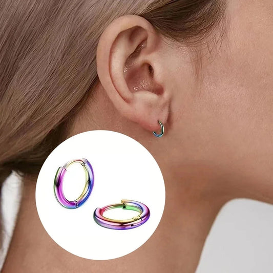 1 Pair Vintage Style Minimalist Round 304 Stainless Steel 18K Gold Plated Stainless Steel Earrings