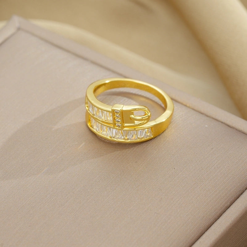 Copper 18K Gold Plated Minimalist Shiny Plating Snake Rings