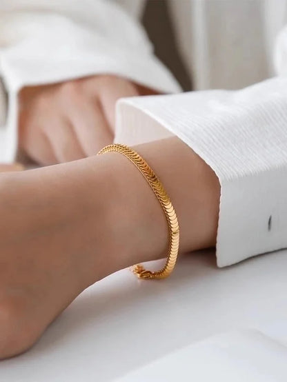 Glam Vacation Solid Color 304 Stainless Steel Snake Chain Bracelets In Bulk