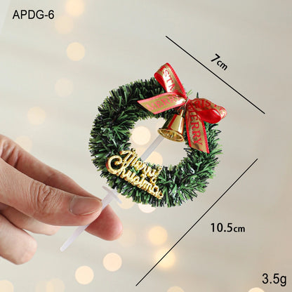 Christmas Casual Cute Minimalist Christmas Tree Santa Claus Snowman Plastic Indoor Banquet Party Cake Decorating Supplies Cake Decorating Supplies