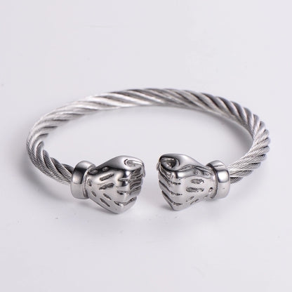 304 Stainless Steel 18k Gold Plated Hip-hop Inlay Geometric Acrylic Pearl Bangle