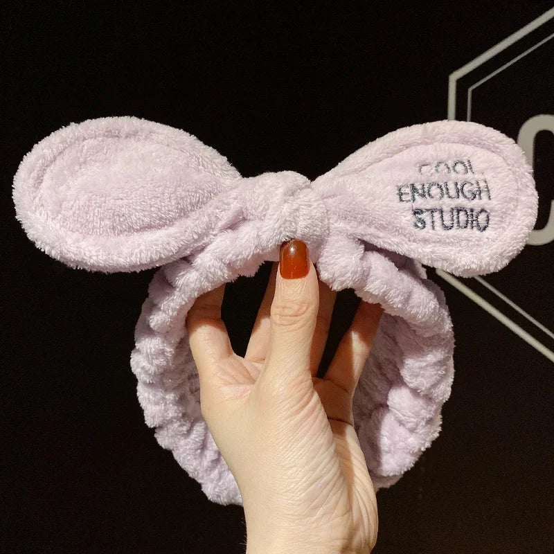 Cat Ears Hair Band Hair Band Korean Plush Internet Celebrity Rabbit Ear Hair Accessories Bow Face Wash Hair Band
