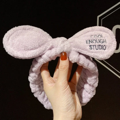 Cat Ears Hair Band Hair Band Korean Plush Internet Celebrity Rabbit Ear Hair Accessories Bow Face Wash Hair Band