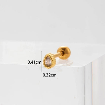 Ear Cartilage Rings & Studs Flower 316L Stainless Steel Copper Inlaid Zircon