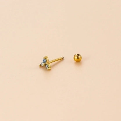1 Piece Ear Cartilage Rings & Studs Fashion Geometric 316L Stainless Steel Plating Zircon
