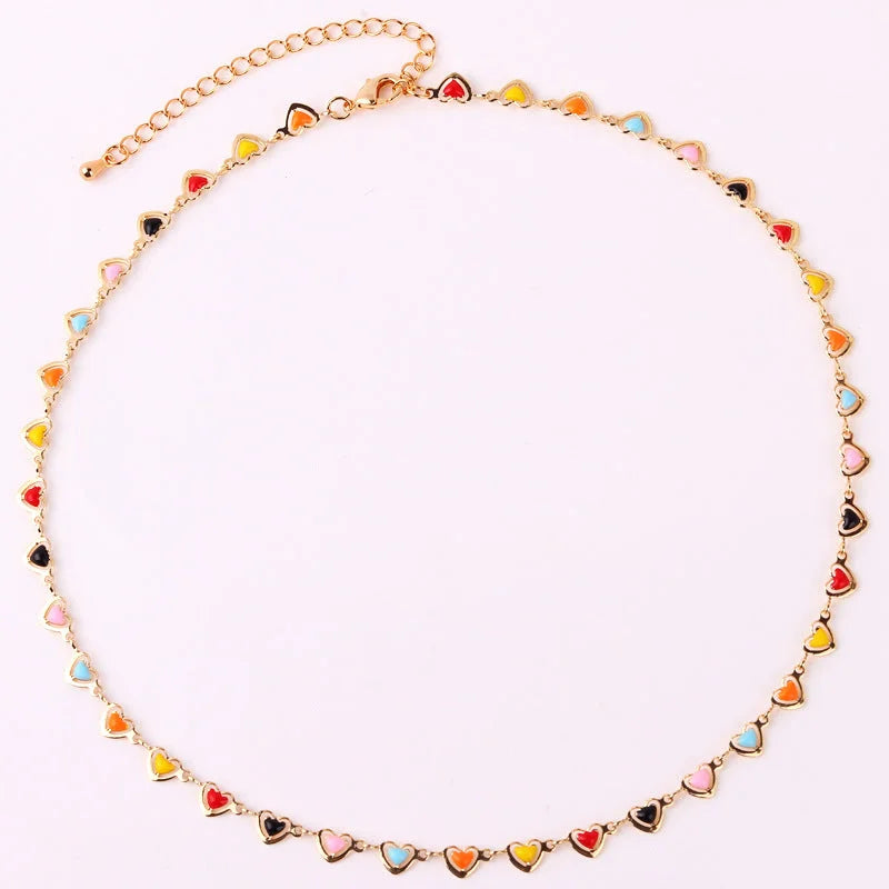 Women Heart Heart Copper Electroplating Necklaces