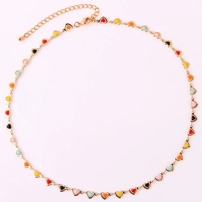 Women Heart Heart Copper Electroplating Necklaces