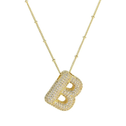 Casual Hip-Hop Rock Letter 304 Stainless Steel Copper Inlay 18K Gold Plated Zircon Pendant Necklace