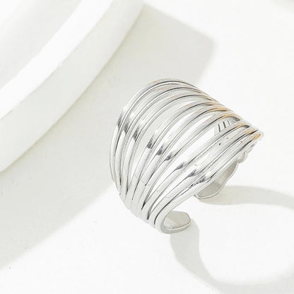 Y2K Exaggerated Geometric Round Dots 304 Stainless Steel 18K Gold Plated Plating Open Rings