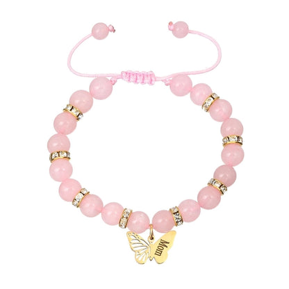 Basic Modern Style Classic Style Letter Butterfly 18K Gold Plated Alloy Stone Drawstring Bracelets