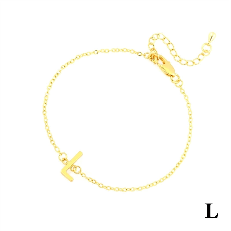 Minimalist Letter Copper Plating 18k Gold Plated Bracelets