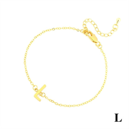 Minimalist Letter Copper Plating 18k Gold Plated Bracelets