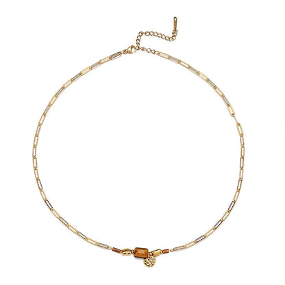 Titanium Steel Necklace Fashion Stainless Steel Necklace 18K Gold Non-Fading French Minority Retro Ladies