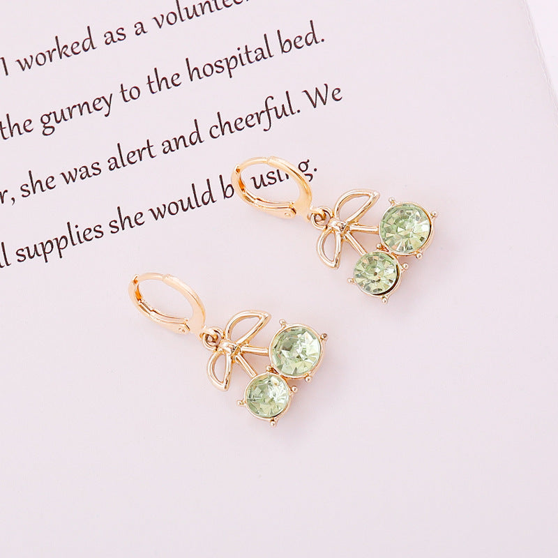 Women Minimalist Metal Cherry Alloy Earrings