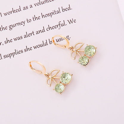 Women Minimalist Metal Cherry Alloy Earrings
