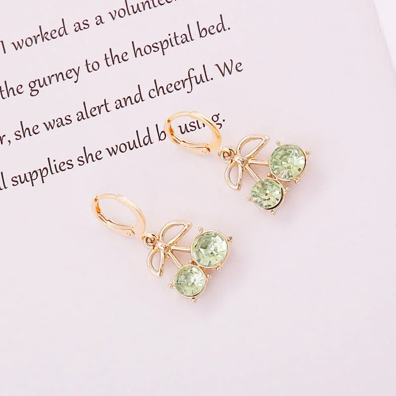 Women Minimalist Metal Cherry Alloy Earrings