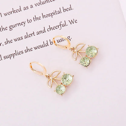 Women Minimalist Metal Cherry Alloy Earrings