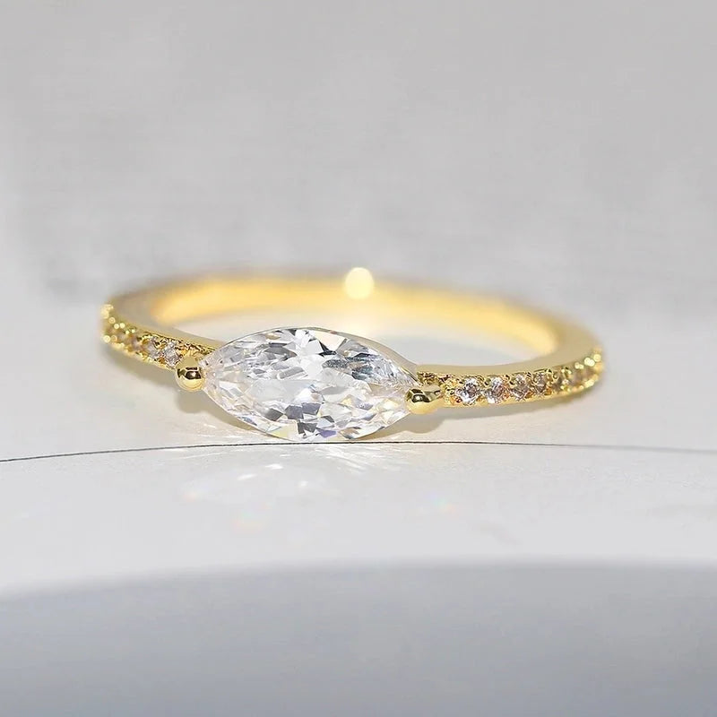 Fashion Geometric Copper Plating Zircon Rings