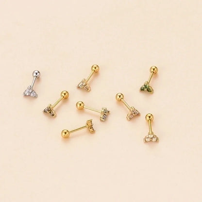 1 Piece Ear Cartilage Rings & Studs Fashion Geometric 316L Stainless Steel Plating Zircon