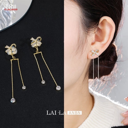 Mosquito Incense Plate Ear Clip Women's Ear Holes Exquisite Pearl Earrings Advanced Hong Kong Style Retro Niche Light Luxury Earrings